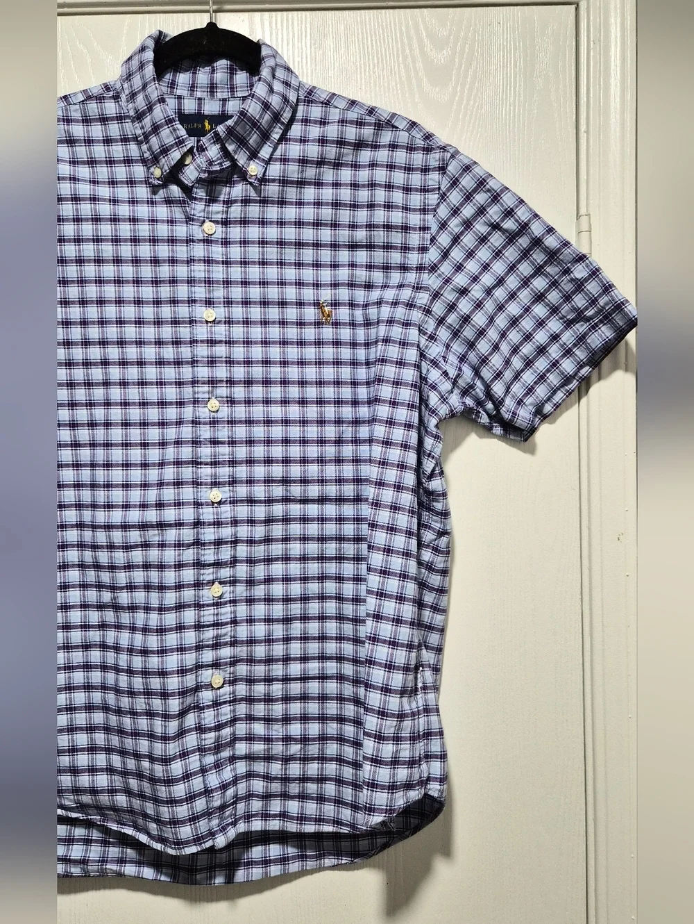 Polo Ralph Lauren Mens Oxford Woven Button Down Short Sleeve Shirt Size L